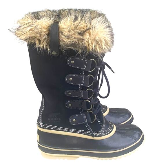Sorel Women’s Joan Of Arctic Black Suede Waterproof Winter Boot Size US 8 - Picture 1 of 9